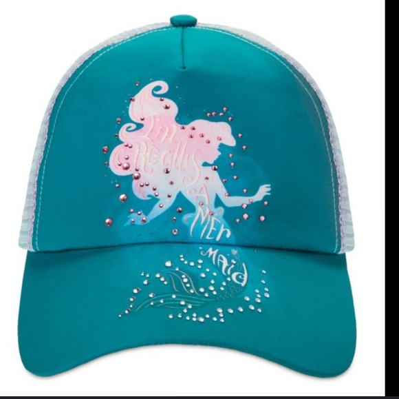 NWT Disney The Little Mermaid Ariel Baseball Cap Womens Anniversary Collection - Picture 1 of 9